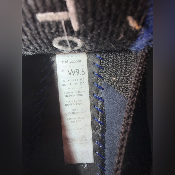 Rothy's Black Pointed Flats with White Trim - Picture 5 of 5